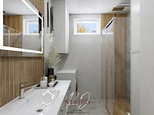 Łazienka w bloku (Oświęcim) - Łazienka, styl nowoczesny - zdjęcie od KJ Studio Projektowanie wnętrz