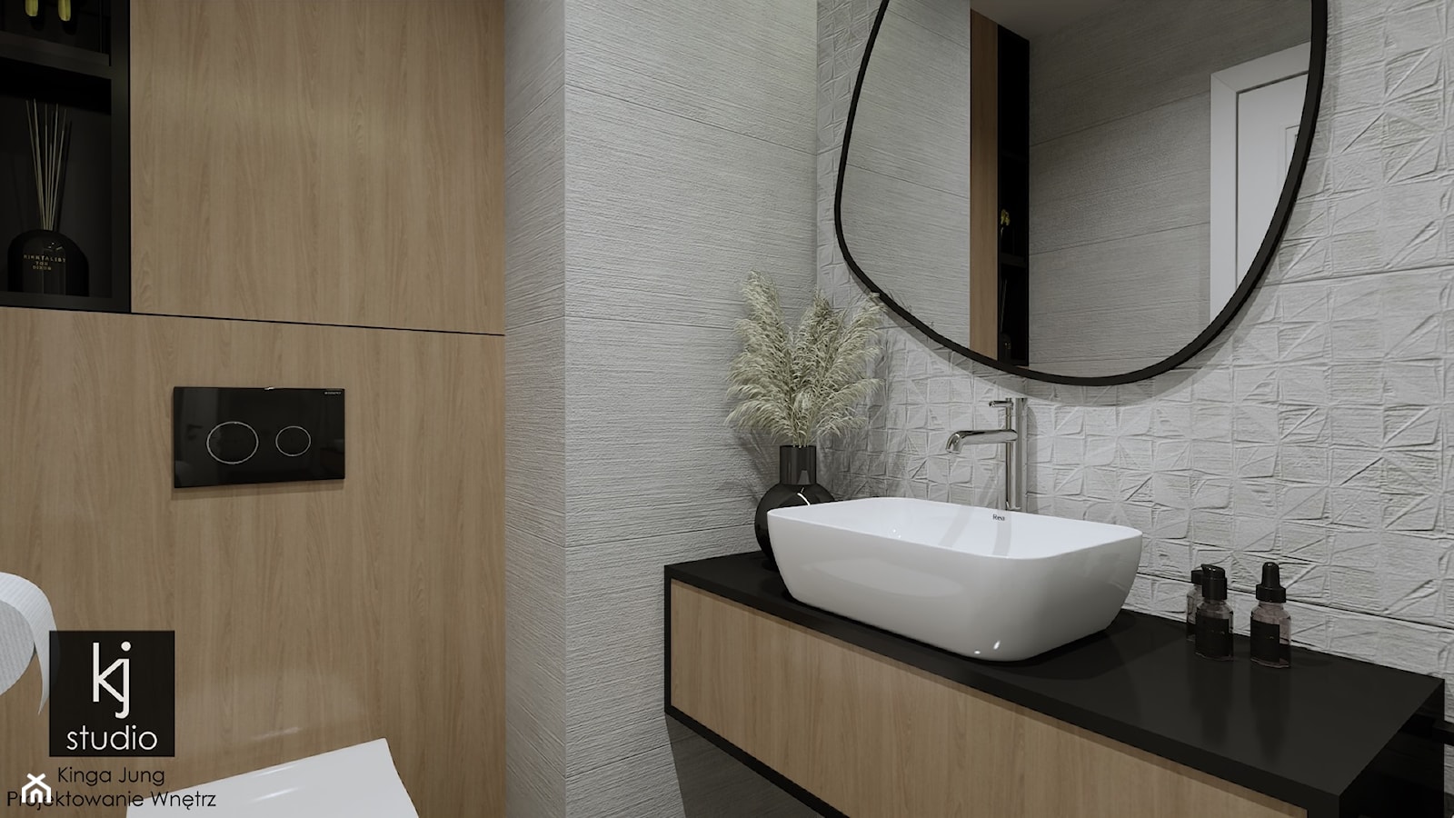 Łazienka z prysznicem - Łazienka, styl nowoczesny - zdjęcie od KJ Studio Projektowanie wnętrz - Homebook