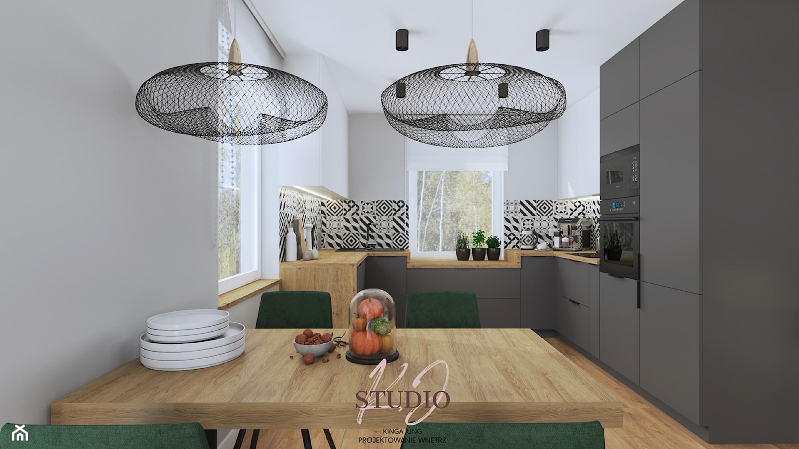 Kuchnia w industrialnym klimacie (dom Wieprz) - Kuchnia, styl industrialny - zdjęcie od KJ Studio Projektowanie wnętrz - Homebook
