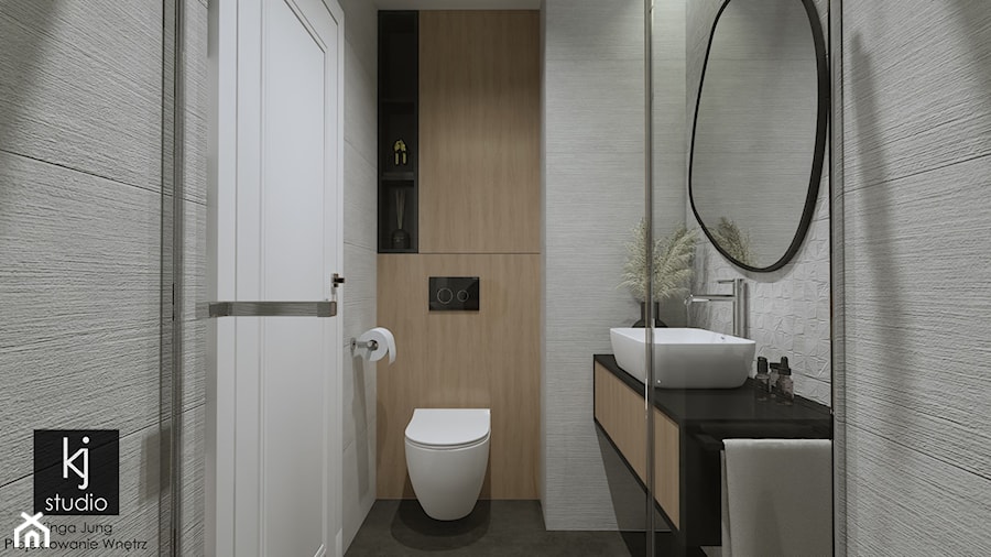 Łazienka z prysznicem - Łazienka, styl nowoczesny - zdjęcie od KJ Studio Projektowanie wnętrz
