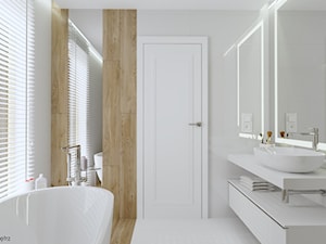 Jasna łazienka z wanną - Łazienka, styl skandynawski - zdjęcie od KJ Studio Projektowanie wnętrz