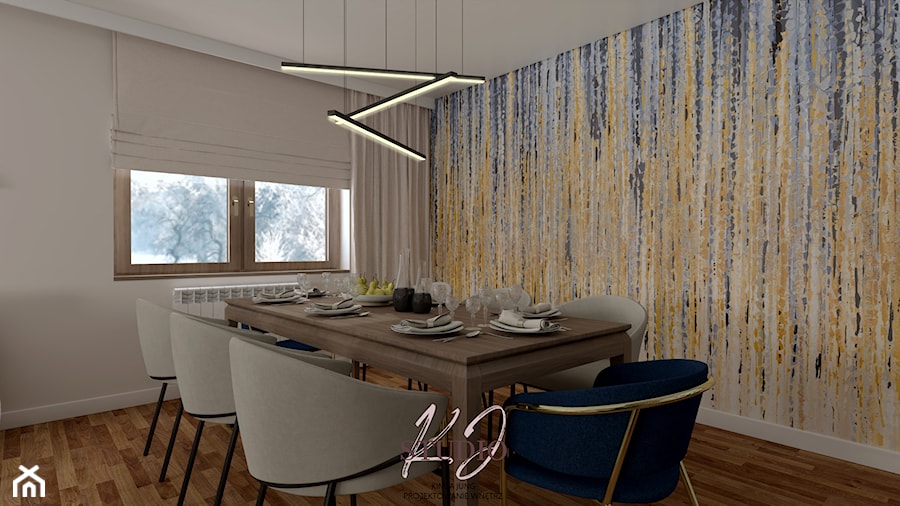 Klasyczny salon (Dom w Oświęcimiu) - Jadalnia, styl tradycyjny - zdjęcie od KJ Studio Projektowanie wnętrz