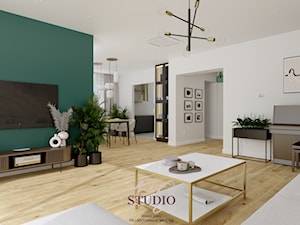 Nowoczesny salon (Pisarzowice) - Salon, styl nowoczesny - zdjęcie od KJ Studio Projektowanie wnętrz