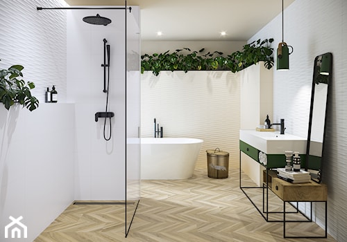 RIBERO - Średnia łazienka z oknem, styl industrialny - zdjęcie od Opoczno