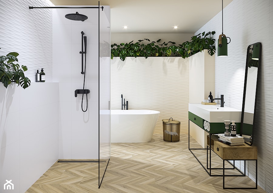 RIBERO - Średnia łazienka z oknem, styl industrialny - zdjęcie od Opoczno