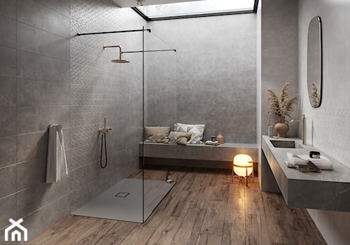 DAPPER - Średnia jako pokój kąpielowy łazienka z oknem, styl rustykalny - zdjęcie od Opoczno
