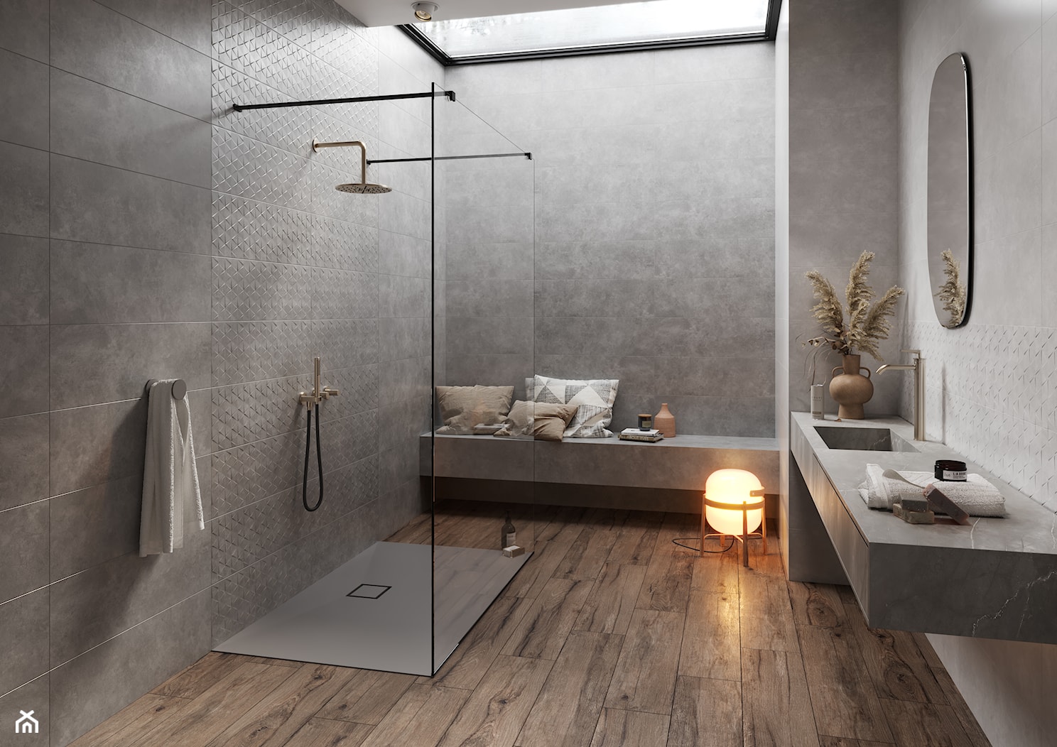 DAPPER - Średnia jako pokój kąpielowy łazienka z oknem, styl rustykalny - zdjęcie od Opoczno - Homebook