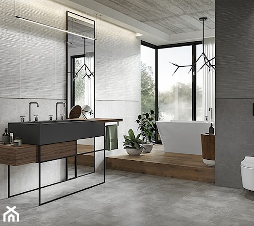 Płytki à la beton w 6 zaskakujących odsłonach – zobacz naturalne i przytulne aranżacje łazienek