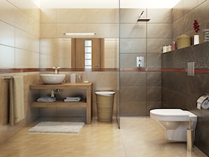 ATAKAMA - Średnia bez okna ze szkłem na ścianie łazienka, styl tradycyjny - zdjęcie od Opoczno