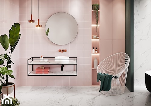 MONOBLOCK Pastels - Duża jako pokój kąpielowy łazienka z oknem, styl skandynawski - zdjęcie od Opoczno