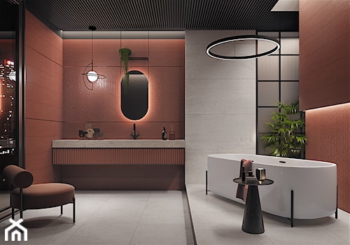 CLARET - Duża jako pokój kąpielowy łazienka, styl industrialny - zdjęcie od Opoczno