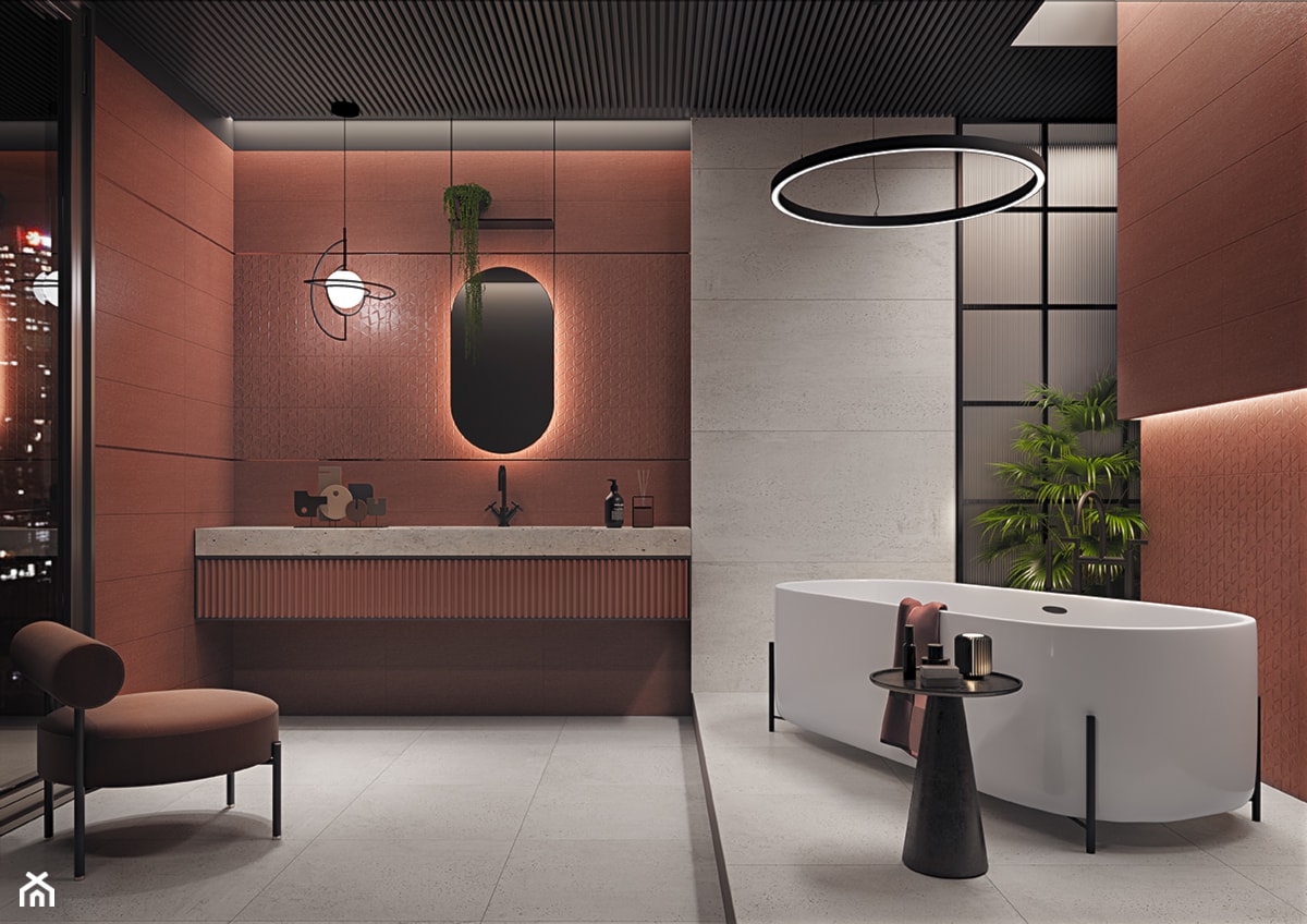 CLARET - Duża jako pokój kąpielowy łazienka, styl industrialny - zdjęcie od Opoczno - Homebook