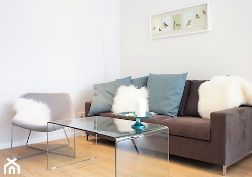 Mieszkanie w Poznaniu - Mały biały salon, styl nowoczesny - zdjęcie od Monika Kowalczyk Home Design