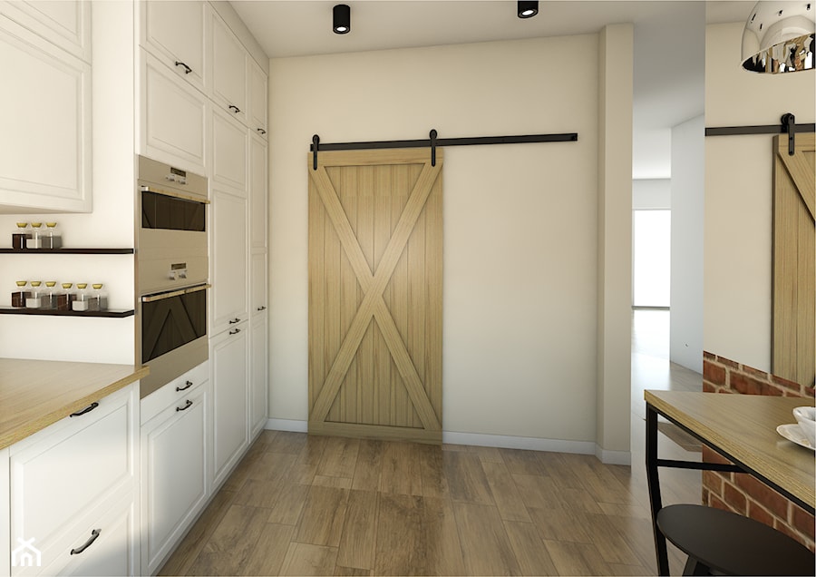 Drzwi przesuwne w kuchni i salonie - Kuchnia, styl nowoczesny - zdjęcie od Drzwi Przesuwne i Systemy Przesuwne RENO