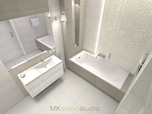 Stonowana popielata łazienka - Łazienka, styl nowoczesny - zdjęcie od MKsmartstudio