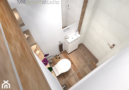 Mini wc w stylu skandynawskim - Mała bez okna łazienka, styl skandynawski - zdjęcie od MKsmartstudio
