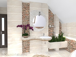 Beżowe klimaty łazienki i wc... - Łazienka, styl nowoczesny - zdjęcie od MKsmartstudio