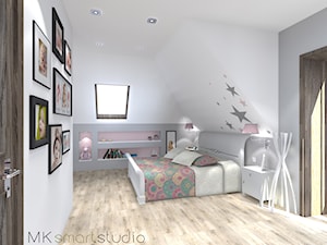 Sypialnia połączona z kącikiem dla noworodka - Sypialnia, styl skandynawski - zdjęcie od MKsmartstudio