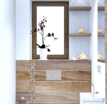 Mini wc w stylu skandynawskim - Mała łazienka z oknem, styl skandynawski - zdjęcie od MKsmartstudio