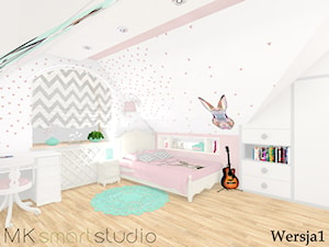 Aranżacja pokoju dziewczynki w pięknych pastelowych kolorach - Pokój dziecka, styl glamour - zdjęcie od MKsmartstudio