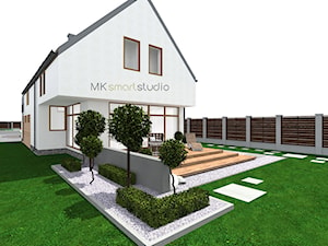 Projekt ogrodu nowoczesnego - ''Siła kosodrzewiny'' - Nowoczesne domy, styl nowoczesny - zdjęcie od MKsmartstudio