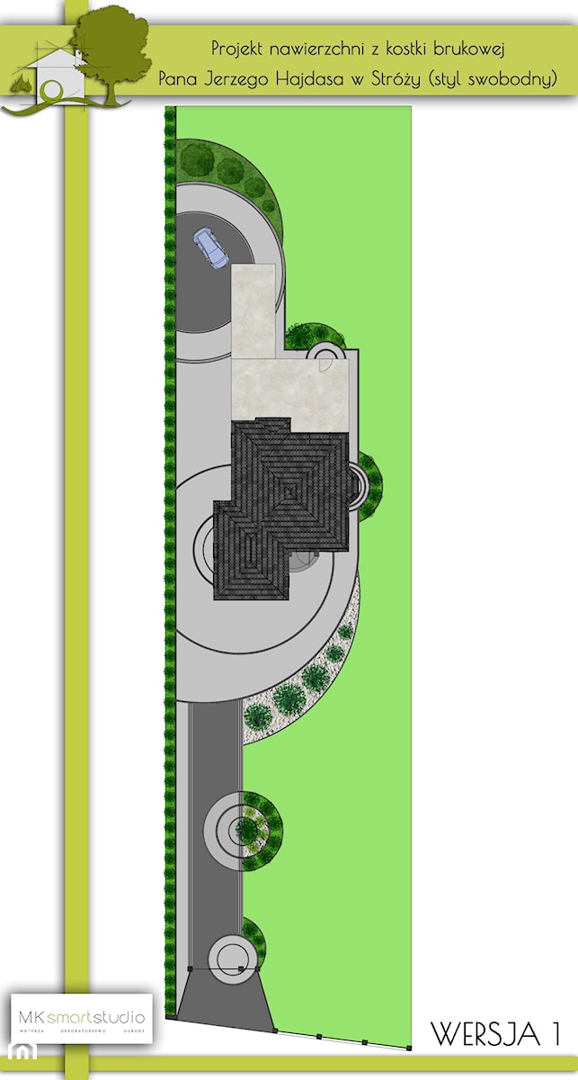 Projekt nawierzchni z kostki brukowej w Stróży w stylu swobodnym - zdjęcie od MKsmartstudio