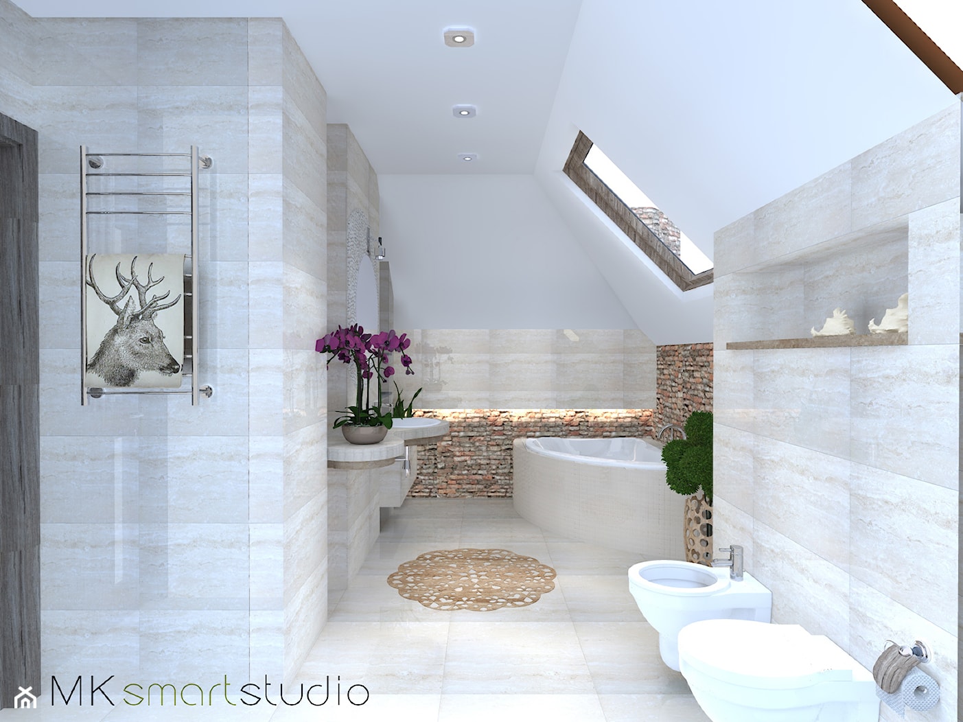 Beżowe klimaty łazienki i wc... - Łazienka, styl nowoczesny - zdjęcie od MKsmartstudio - Homebook