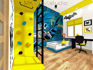 Aranżacja pokoju dla dwóch chłopców fanów BATMANA - Pokój dziecka, styl nowoczesny - zdjęcie od MKsmartstudio