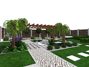 Projekt ogrodu nowoczesnego - ''Siła kosodrzewiny'' - Ogród, styl nowoczesny - zdjęcie od MKsmartstudio