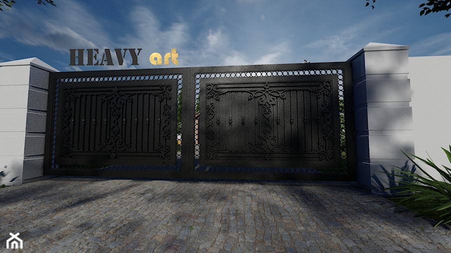 ogrodzenie metalowe, brama wjazdowa - zdjęcie od Heavy Art