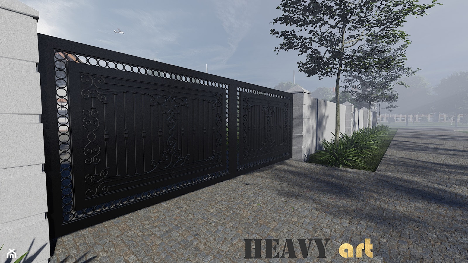 ogrodzenie metalowe, brama wjazdowa - zdjęcie od Heavy Art - Homebook