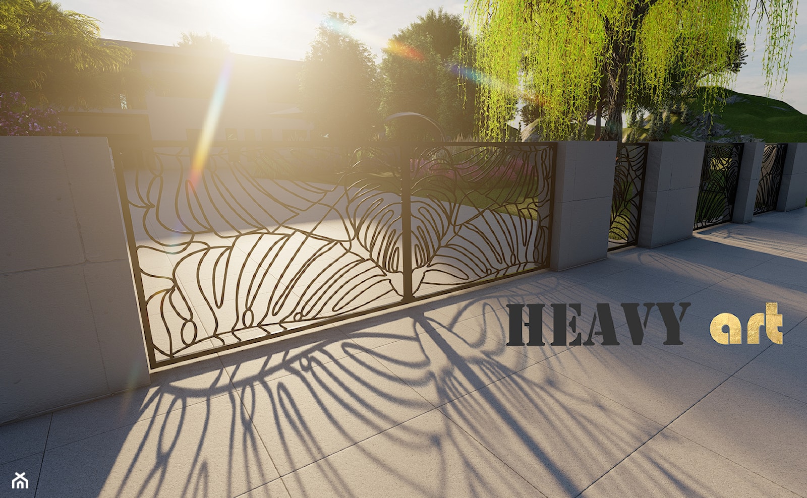 ogrodzenie metalowe, brama wjazdowa - zdjęcie od Heavy Art - Homebook