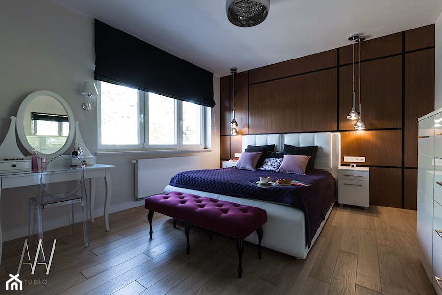 Ponadczasowa elegancja - Średnia szara sypialnia, styl glamour - zdjęcie od AAW studio