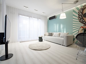 Apartament w Browarze Lubicz w Krakowie - Salon, styl minimalistyczny - zdjęcie od MINIMOO Architektura Wnętrz