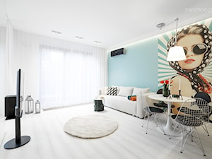 Apartament w Browarze Lubicz w Krakowie - Salon, styl minimalistyczny - zdjęcie od MINIMOO Architektura Wnętrz