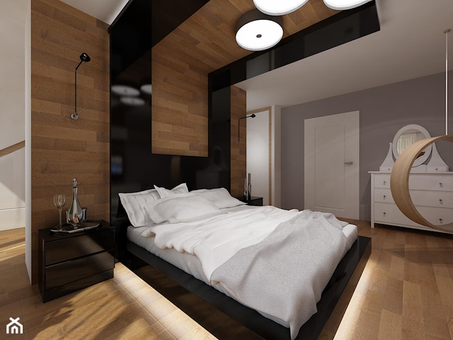 projekt domu jednorodzinnego - Sypialnia, styl nowoczesny - zdjęcie od MooNooDesign