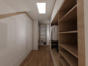 projekt domu jednorodzinnego - Duża garderoba na poddaszu z oknem, styl nowoczesny - zdjęcie od MooNooDesign