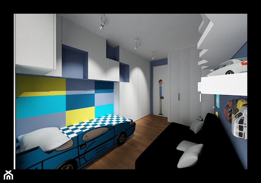 Pokój dziecięcy dla chłopca - Średni niebieski pokój dziecka dla dziecka dla nastolatka dla chłopca dla dziewczynki, styl nowoczesny - zdjęcie od MooNooDesign