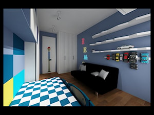Pokój dziecięcy dla chłopca - Duży niebieski pokój dziecka dla nastolatka dla chłopca dla dziewczynki, styl nowoczesny - zdjęcie od MooNooDesign