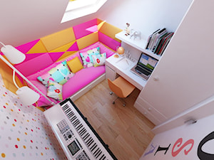 Pokój dziecięcy dla dziewczynki - Mały biały pokój dziecka dla nastolatka dla dziewczynki, styl nowoczesny - zdjęcie od MooNooDesign