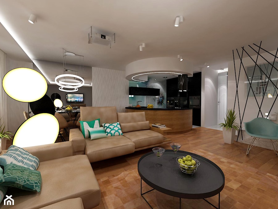 projekt domu jednorodzinnego - Salon, styl nowoczesny - zdjęcie od MooNooDesign