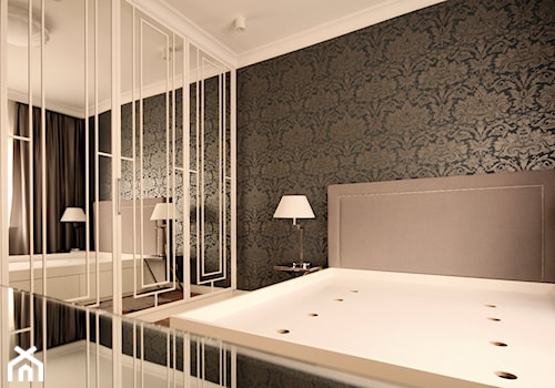 Mała czarna sypialnia, styl glamour - zdjęcie od MooNooDesign