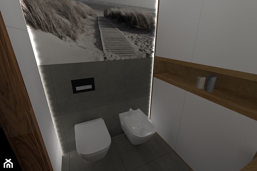 Projekt wc z zabudową pralki - Łazienka, styl nowoczesny - zdjęcie od katarzyna-heydrich