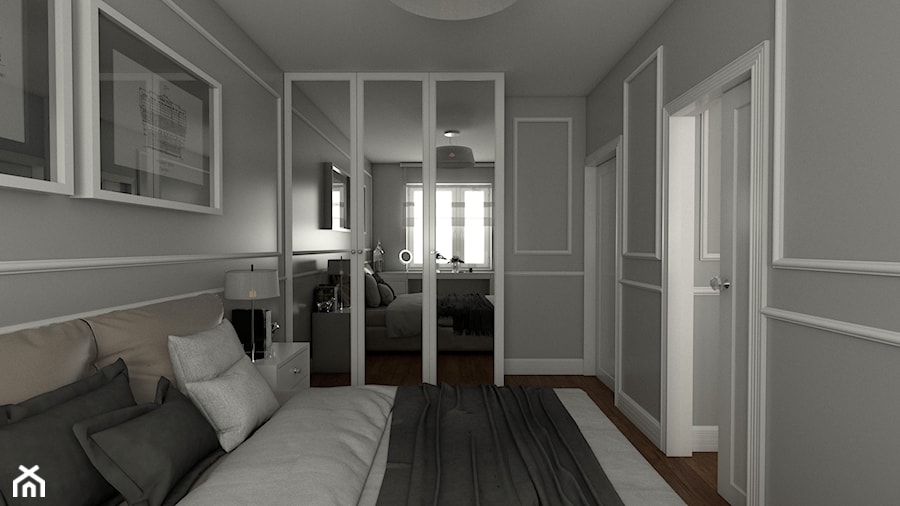 Stylowe wnętrza - Duża biała szara sypialnia, styl tradycyjny - zdjęcie od EMC&partners