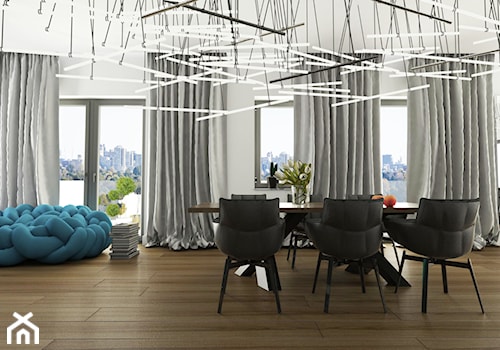 Średnia szara jadalnia jako osobne pomieszczenie, styl nowoczesny - zdjęcie od EMC&partners