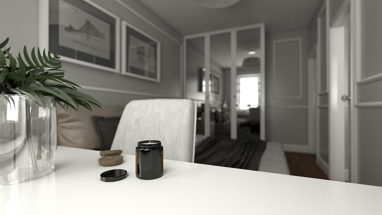 Stylowe wnętrza - Średnia szara z biurkiem sypialnia, styl tradycyjny - zdjęcie od EMC&partners - Homebook