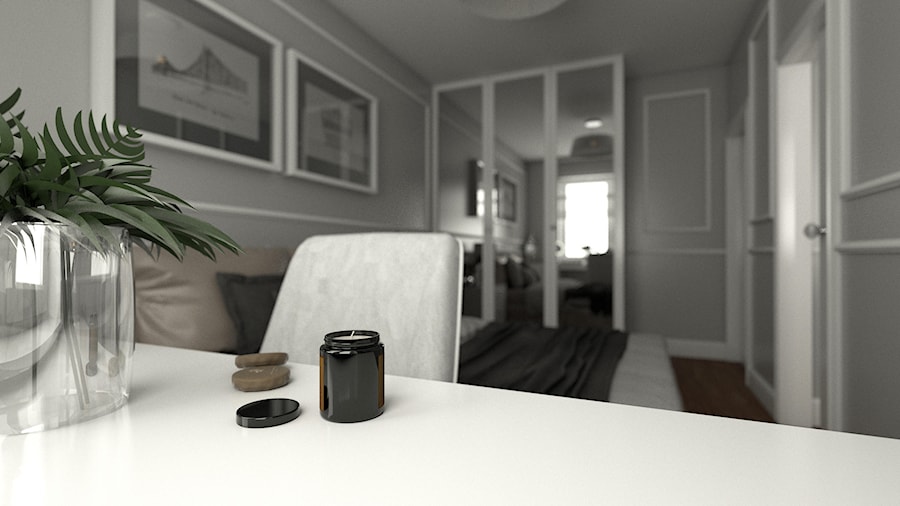 Stylowe wnętrza - Średnia szara z biurkiem sypialnia, styl tradycyjny - zdjęcie od EMC&partners