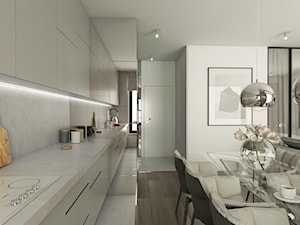 Luksusowe wnętrza - Średnia otwarta z salonem z zabudowaną lodówką kuchnia jednorzędowa, styl tradycyjny - zdjęcie od EMC&partners