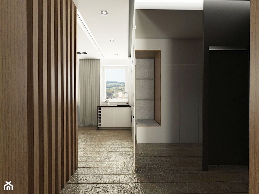 Mieszkanie na Pomorzu - Średni beżowy hol / przedpokój, styl nowoczesny - zdjęcie od EMC&partners