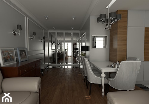 Stylowe wnętrza - Średni biały salon z jadalnią, styl tradycyjny - zdjęcie od EMC&partners